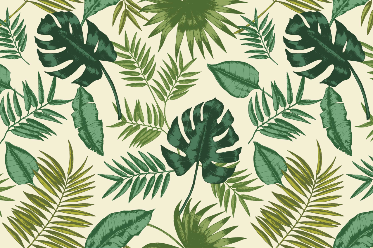 Placemat leafy tropical design - TenStickers