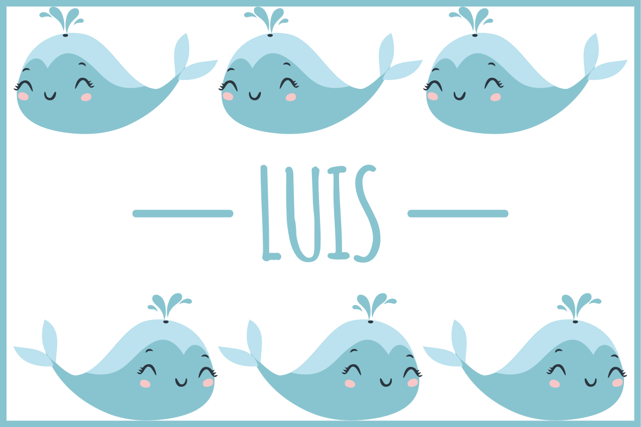 Children placemats with joyful whale designs - TenStickers