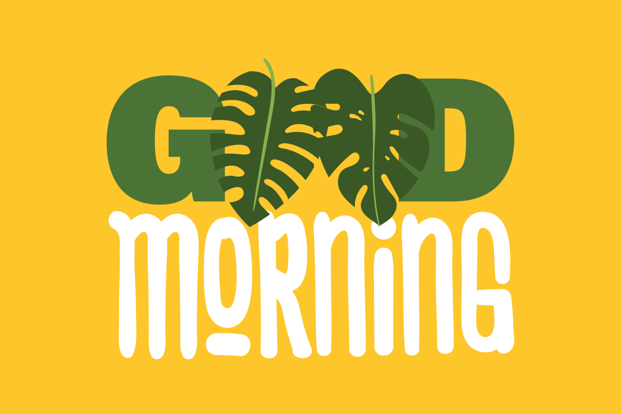 Good Morning monstera Vinyl placemats - TenStickers
