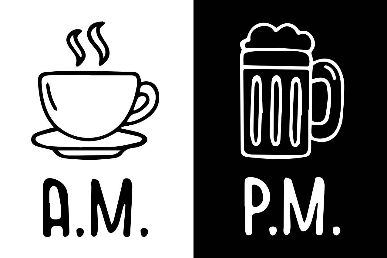 Placements with quote coffee beer contrast - TenStickers