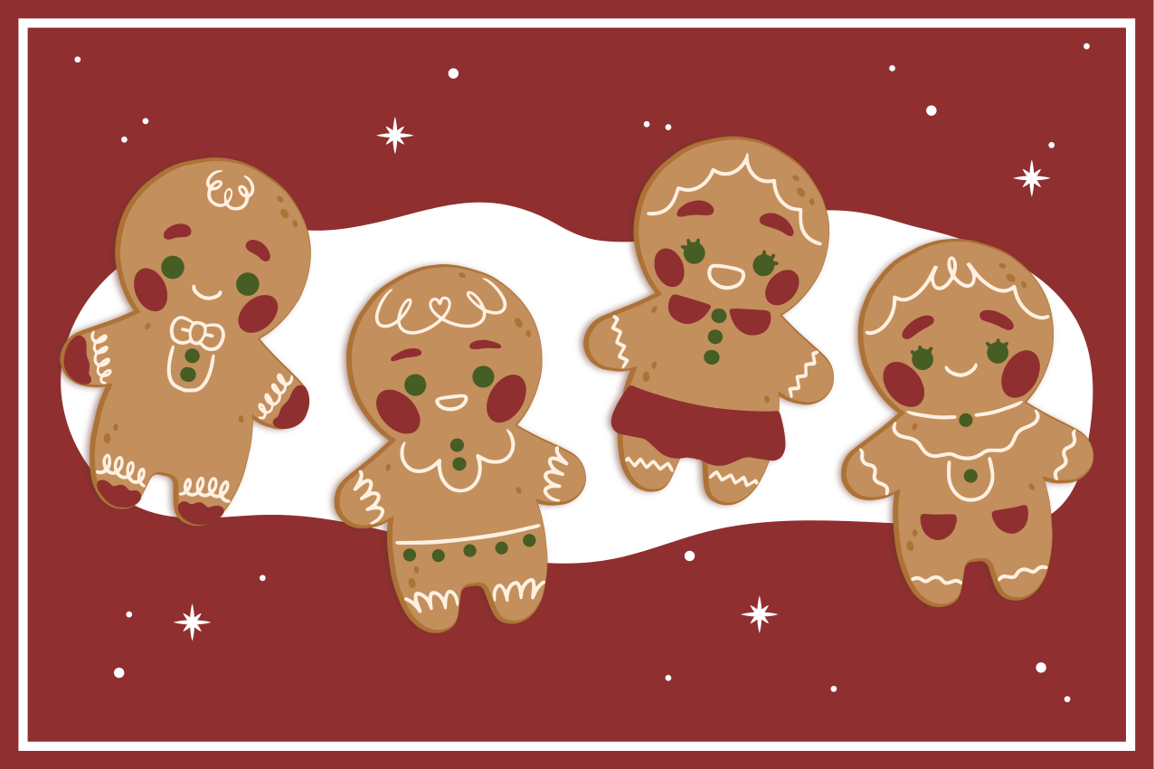 Gingerbread cookie motifs Christmas placemats - TenStickers