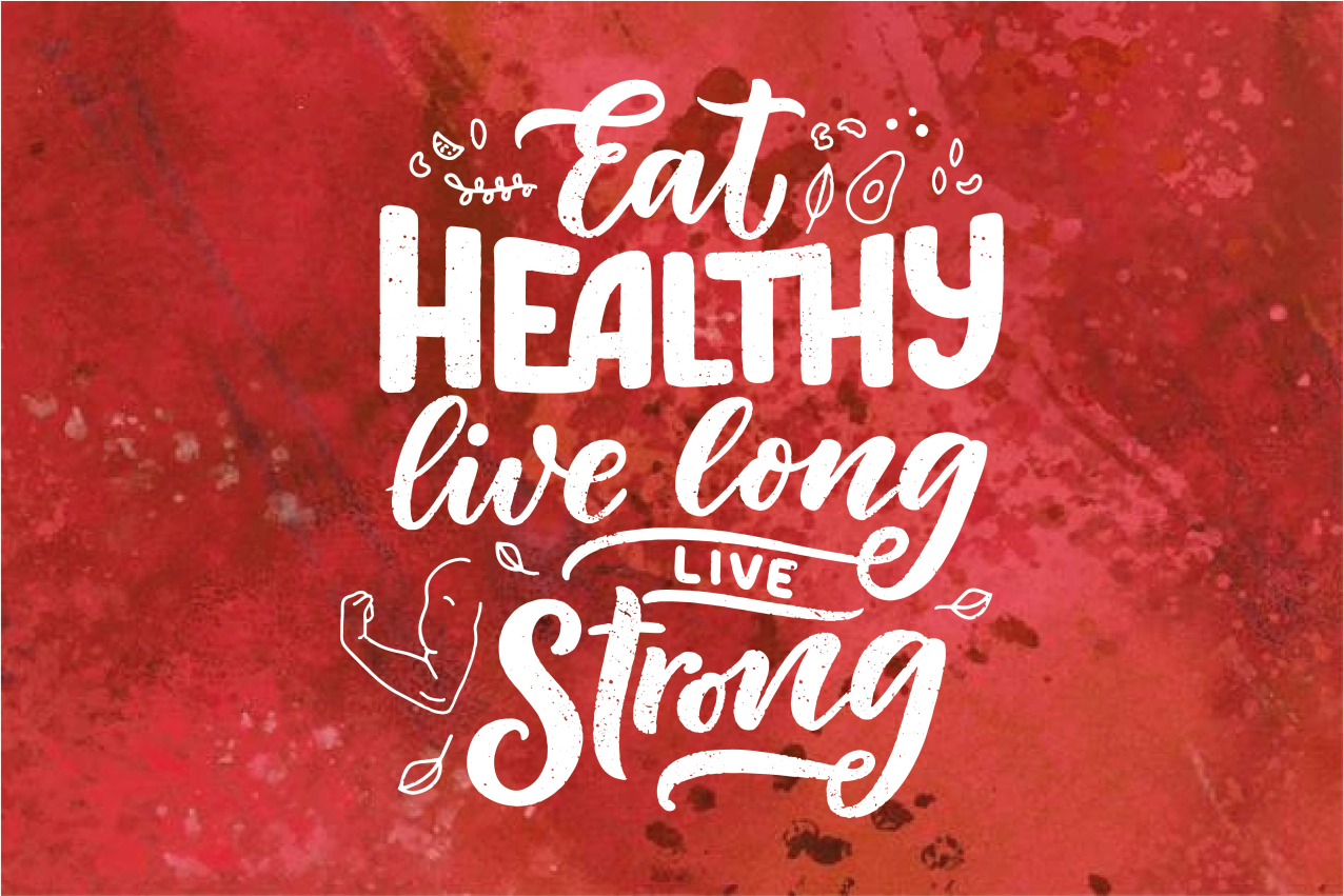 Placemats with quote eat healthy live strong - TenStickers
