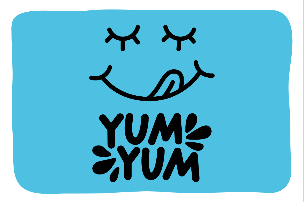 Yum yum words lettering home placemats - TenStickers