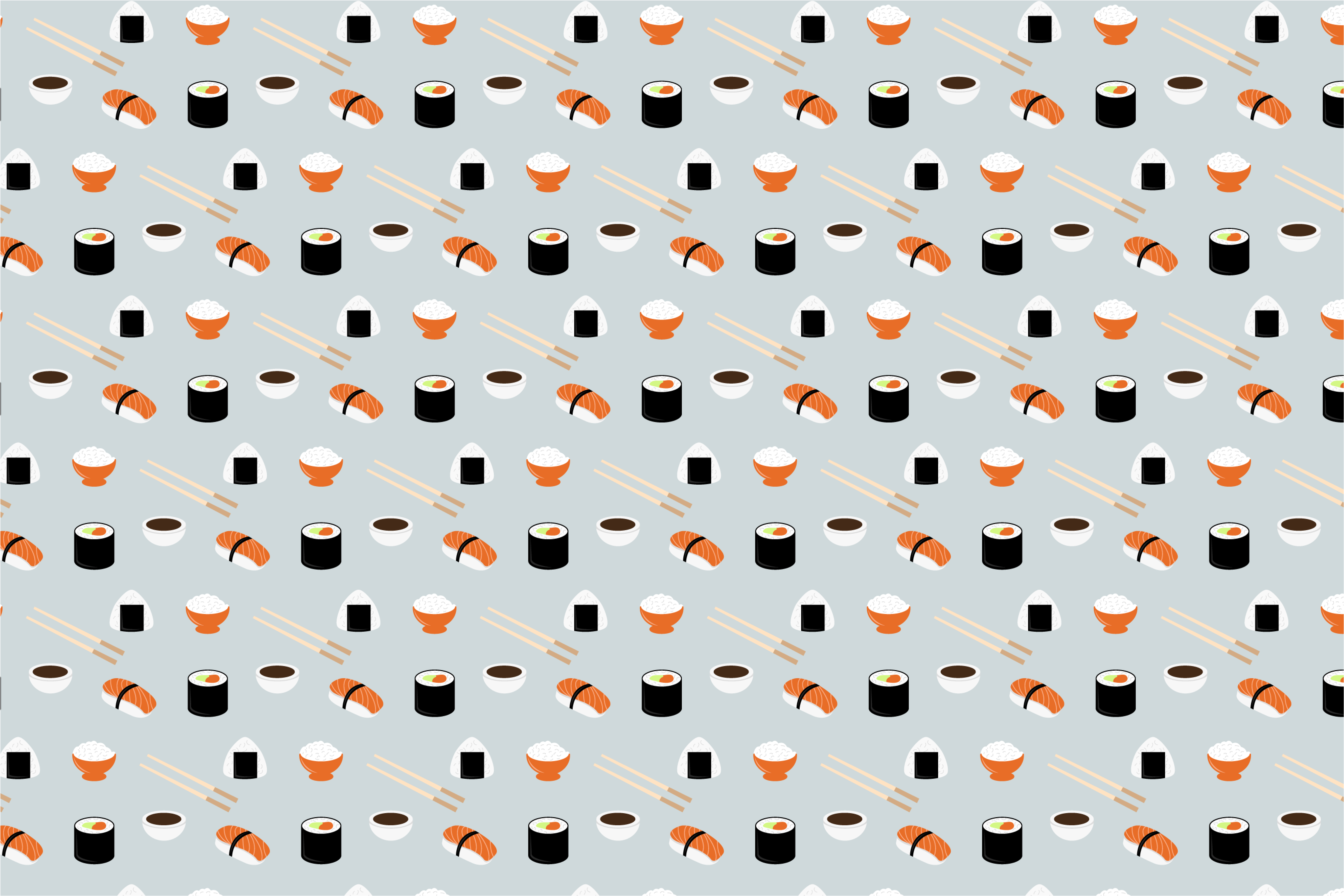 Cute sushi Vinyl placemats - TenStickers