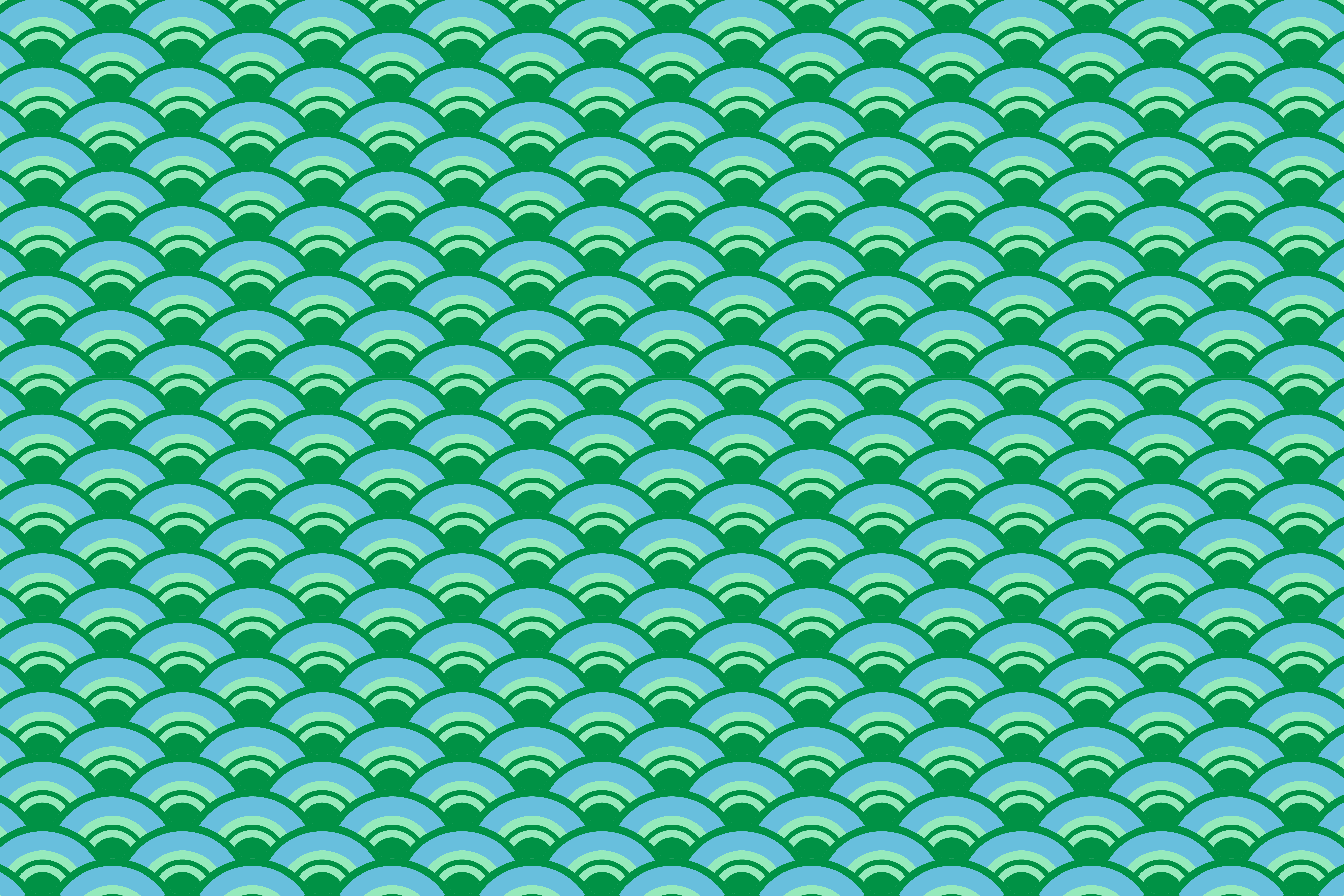 Wavy green motif placemats - TenStickers