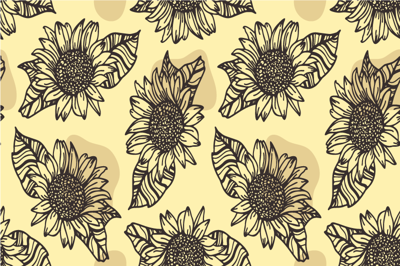 Original placemats sunflower pattern design - TenStickers