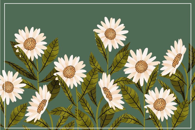 Original placemats daisy floral design - TenStickers