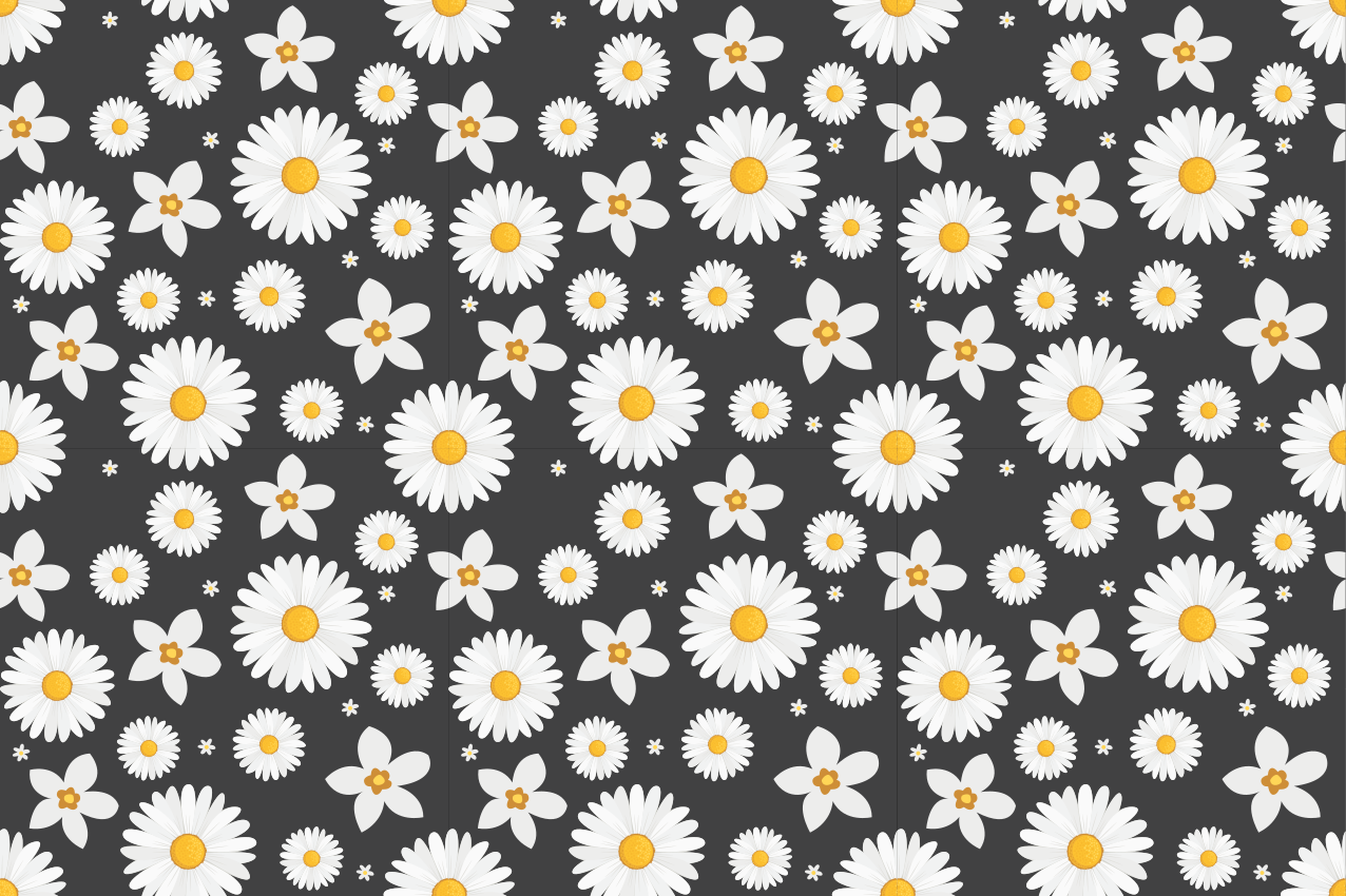 Daisy floral element placemats - TenStickers