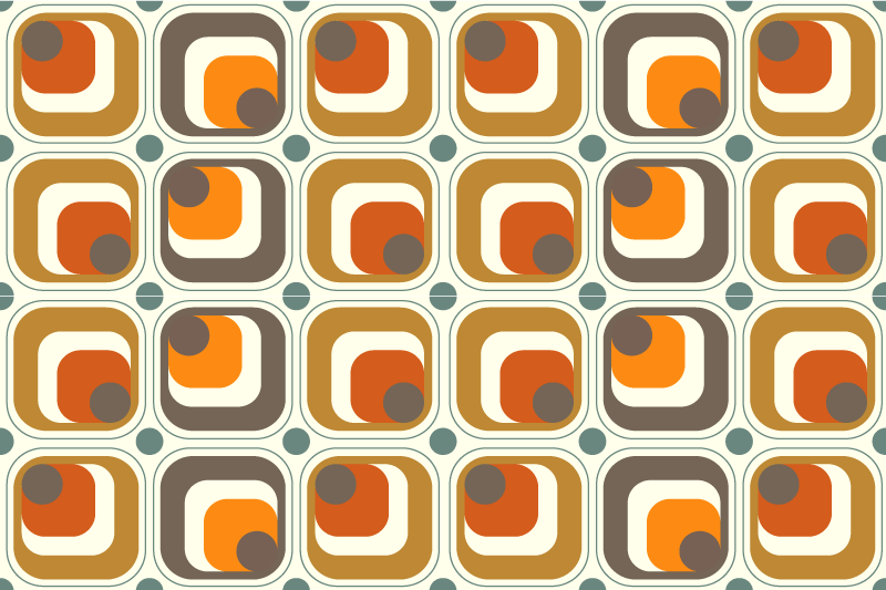 Retro squares pattern original placemats - TenStickers