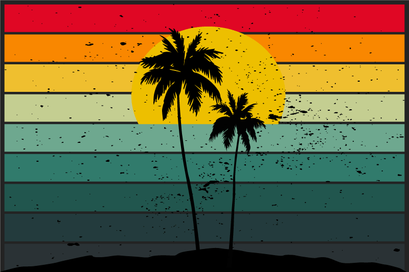 70's retro palm original placemats - TenStickers