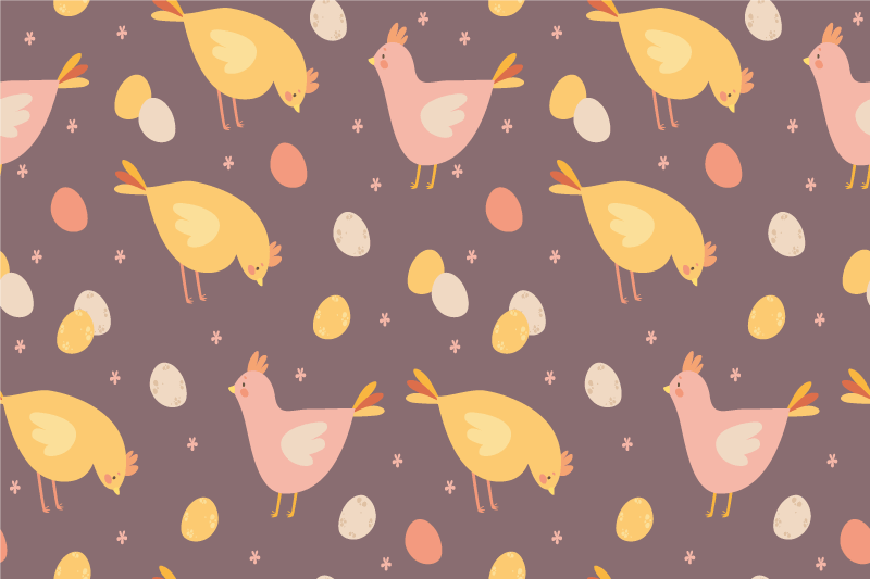 Colorful chicken eggs pattern  home placemats - TenStickers