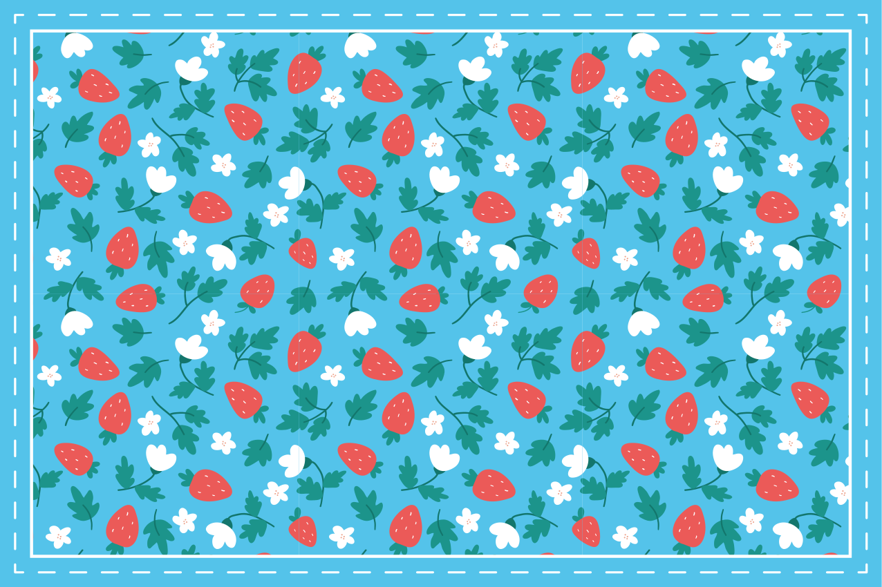 Colorful fruits flower pattern modern placemats - TenStickers