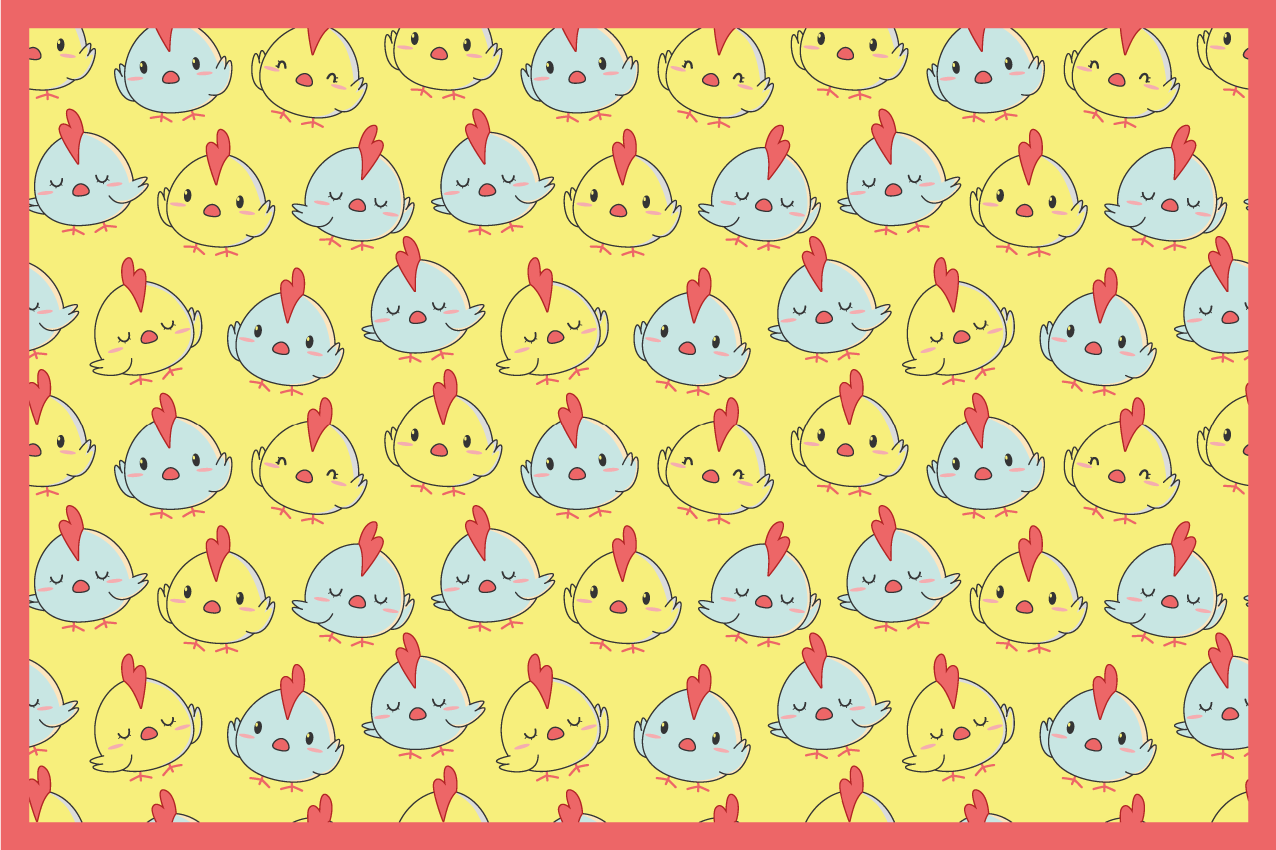 Yellow baby chick pattern children placemats - TenStickers