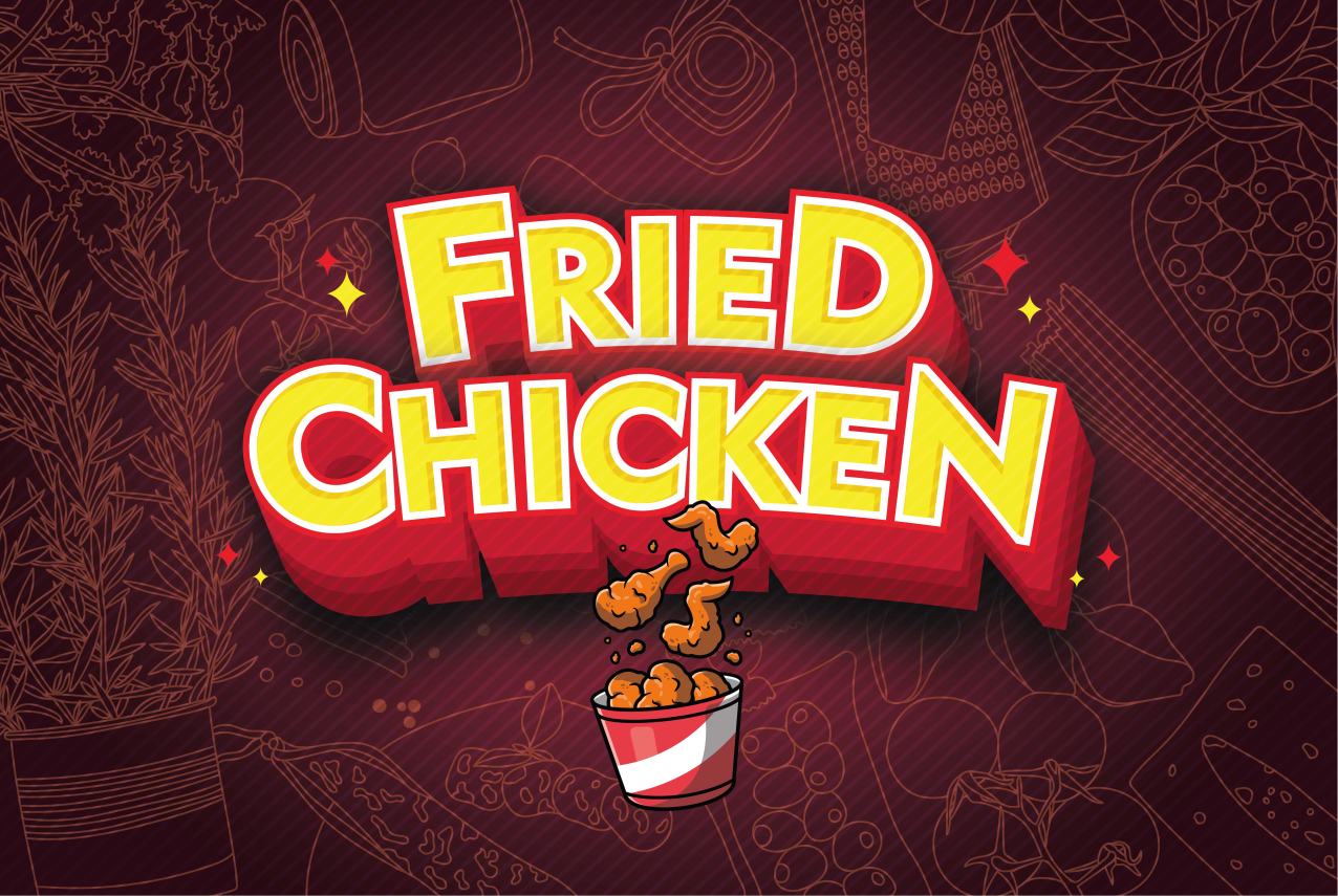 Graffiti food text original placemats - TenStickers