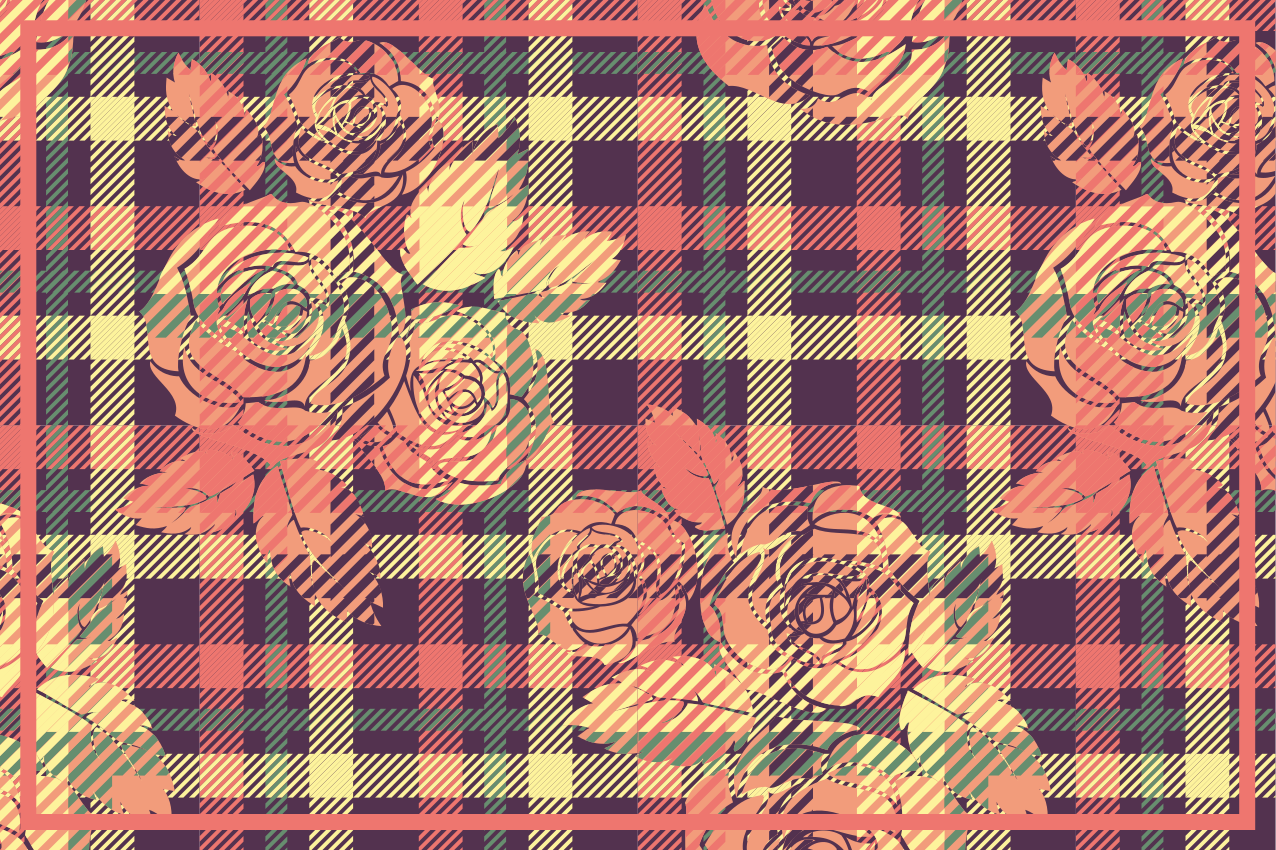 Placemat botanical grid arrangement - TenStickers