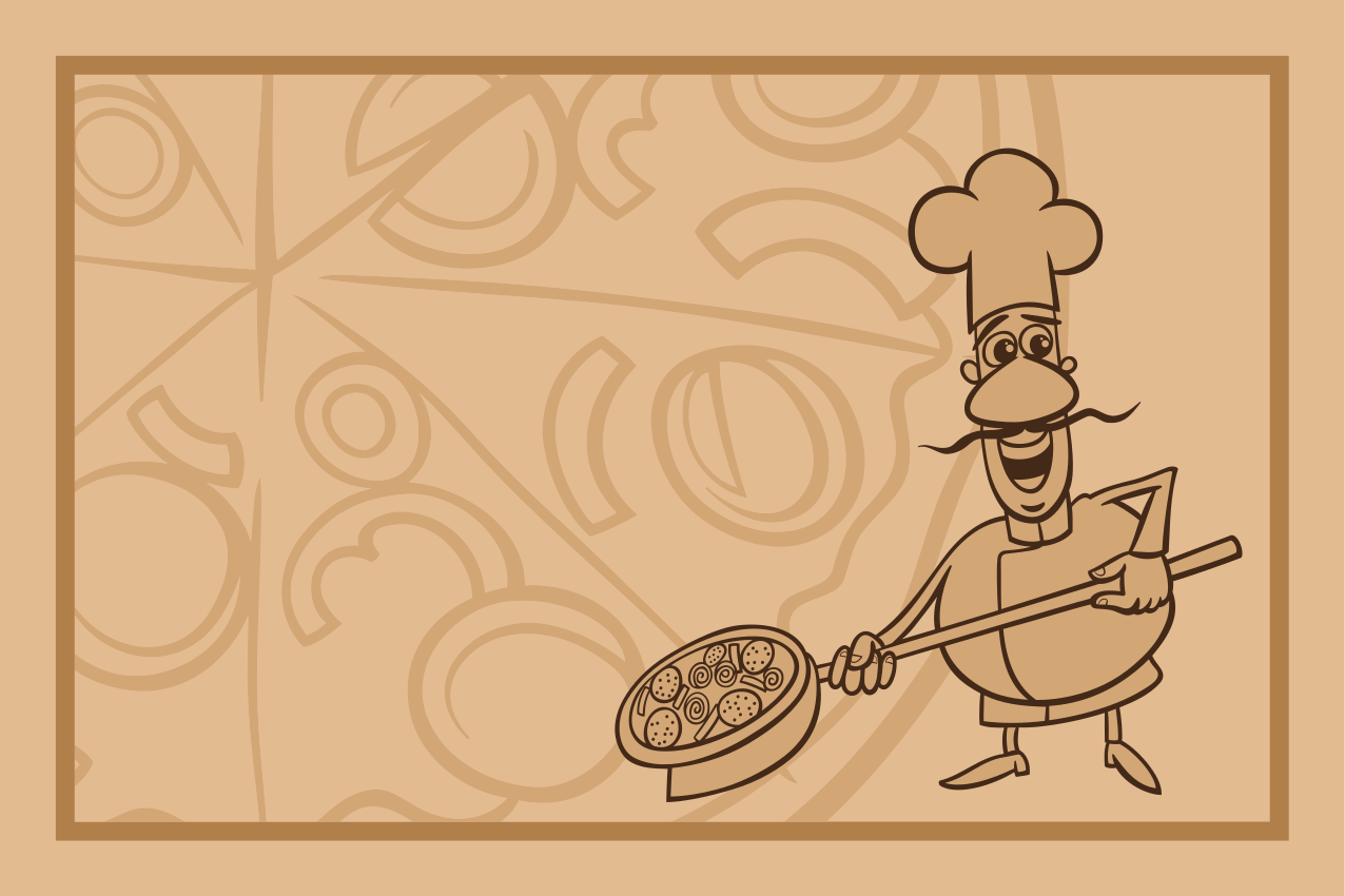 Children placemats chef with pizza - TenStickers