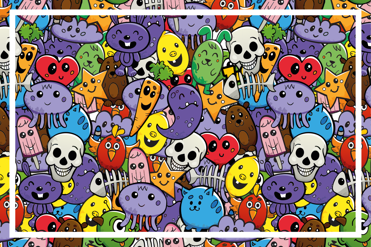 Abstract cartoon design original placemats - TenStickers