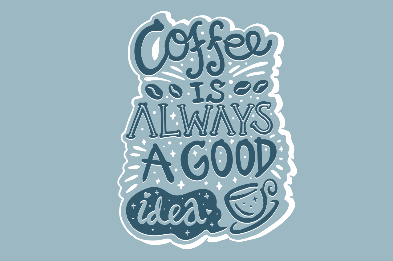 Placemat with quote coffee fuels my creativity - TenStickers