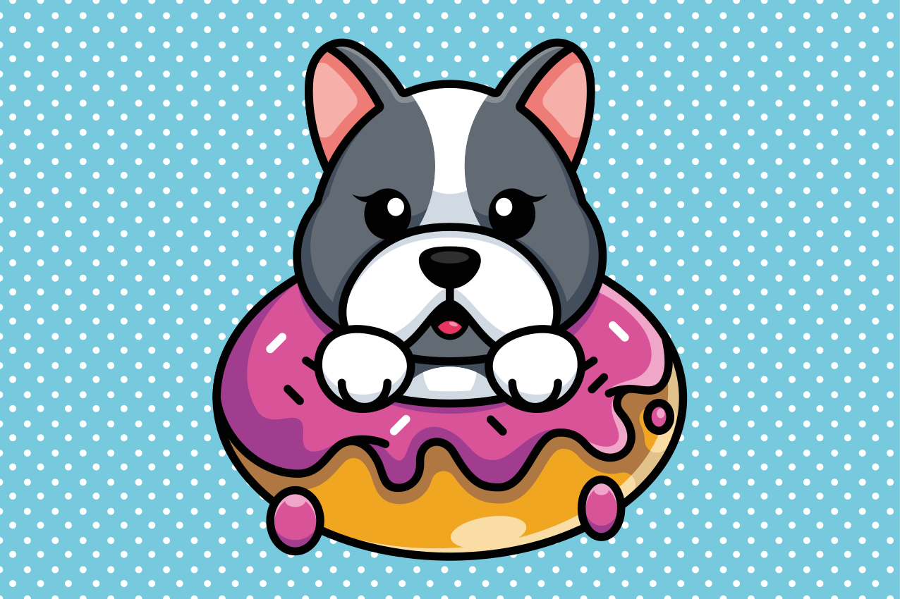 Cute dog inside a donut original placemats - TenStickers