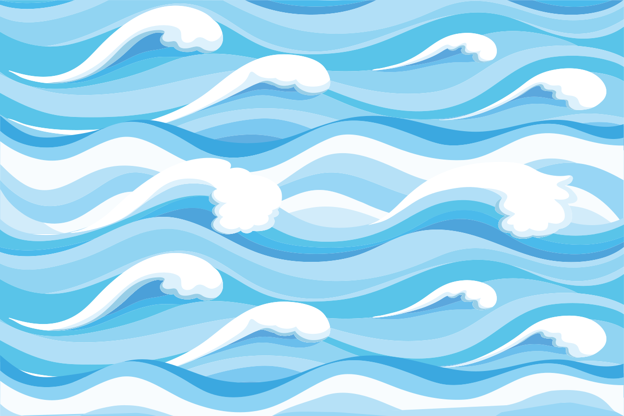 Blue sea waves pattern vinyl placemats - TenStickers