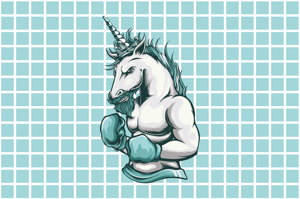 Workout gym unicorn cartoon original placemats - TenStickers