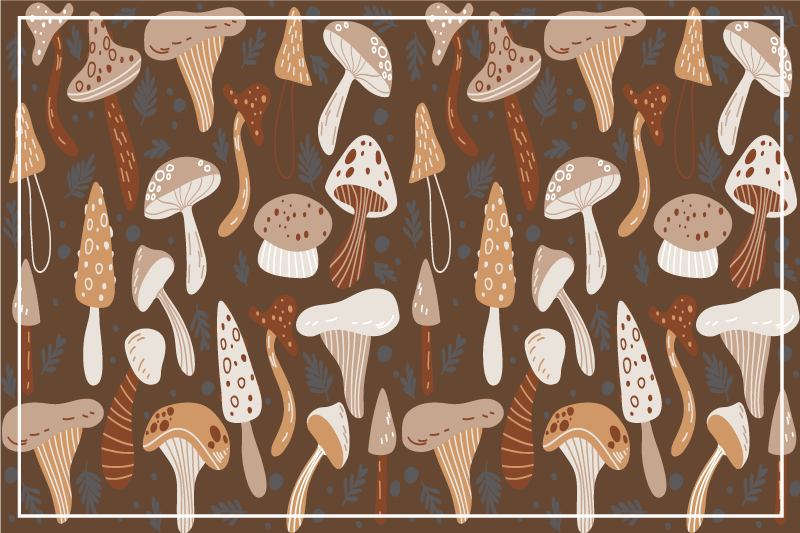 Original placemats mushroom pattern design - TenStickers