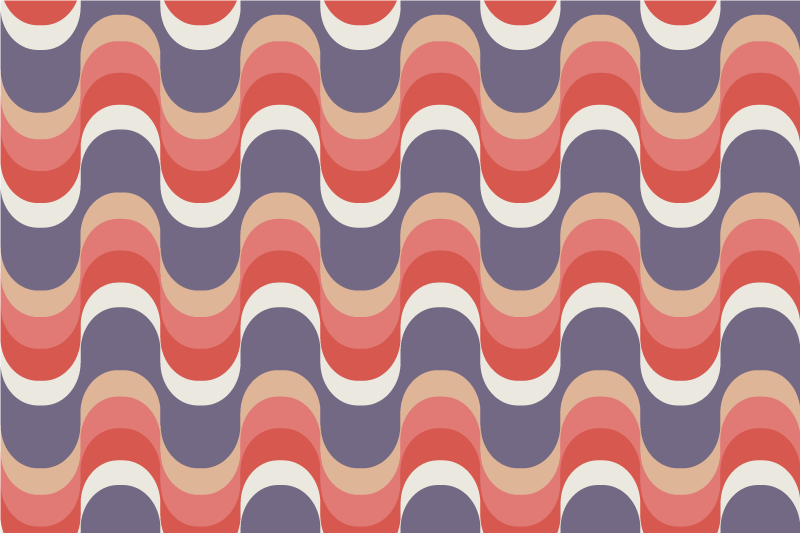 Geometric retro groovy pattern placemats - TenStickers