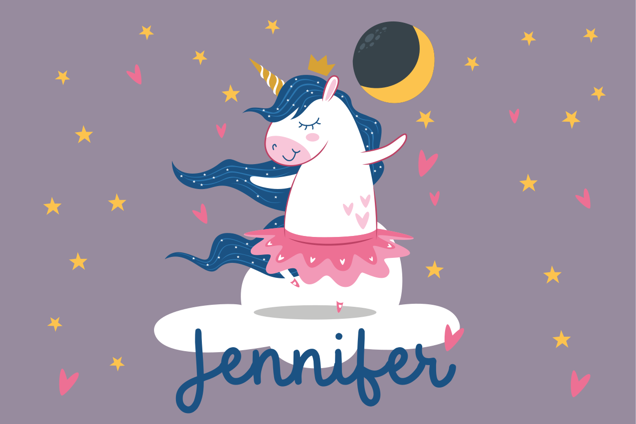 Children placemats unicorn dance party - TenStickers