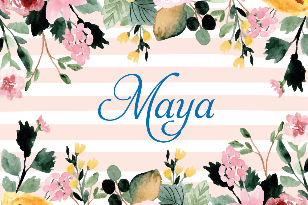 Personalised placemats floral custom name - TenStickers