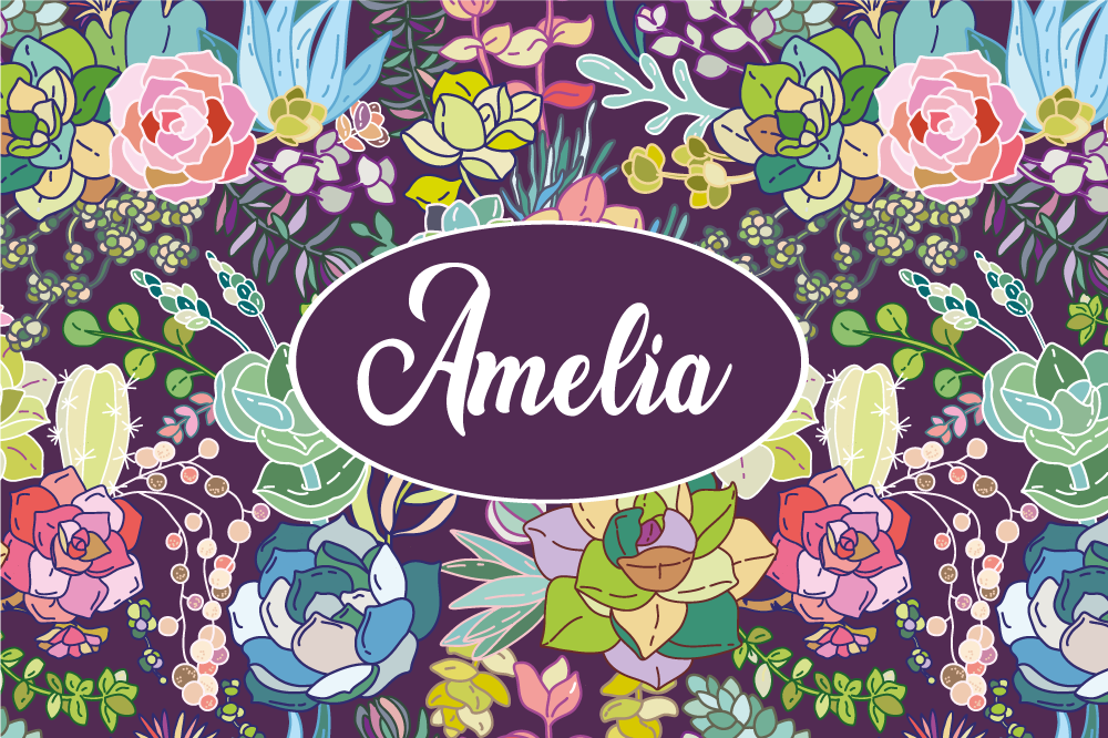 Personalised placemats with floral custom artwork - TenStickers