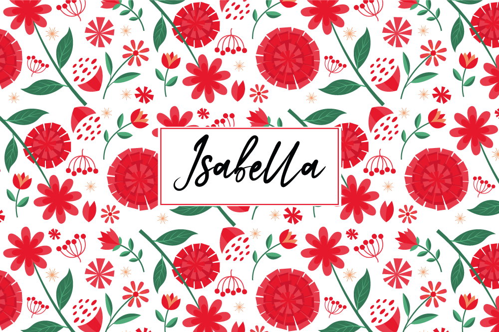 Personalised placemats floral name design - TenStickers