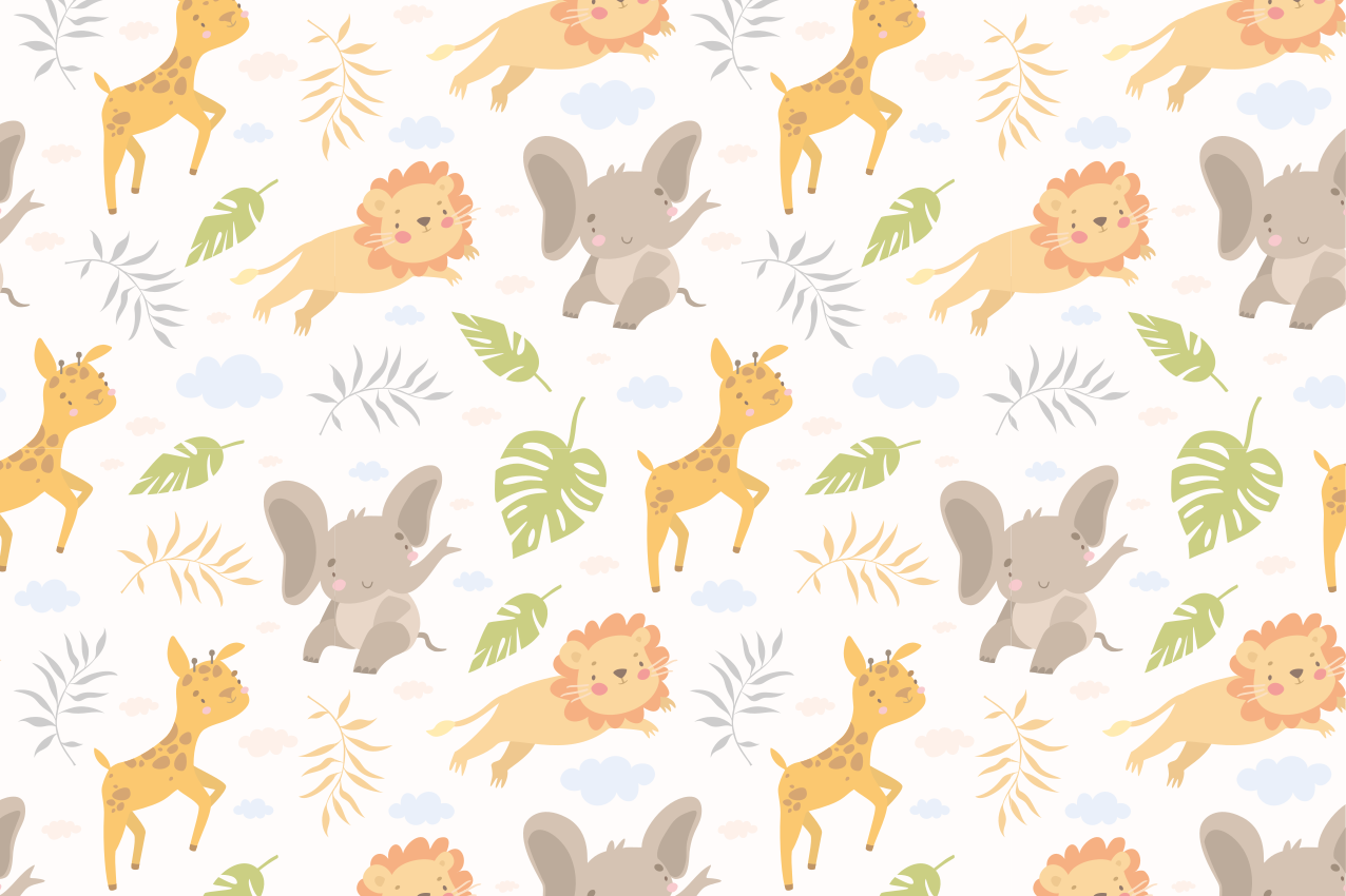 Nordic minimalistic safari children placemats - TenStickers