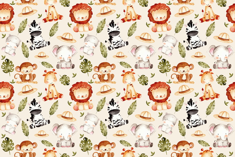 Beige safari children placemats - TenStickers