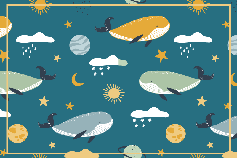 Children placemats whale and celestial designs - TenStickers