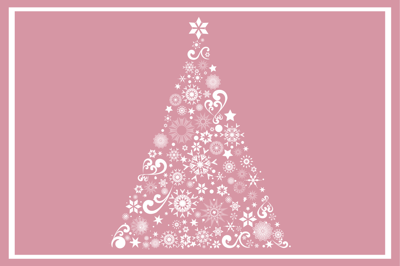 Festive tree on pink Christmas placemats - TenStickers