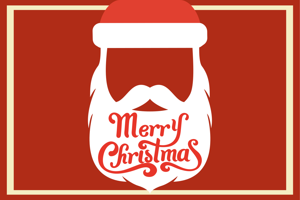 Christmas placemats santa beard design - TenStickers