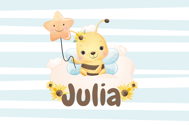 Children placemats cute bee character - TenStickers