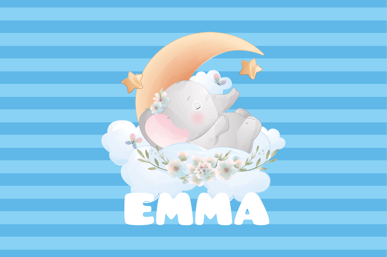 Children placemats adorable elephant design - TenStickers