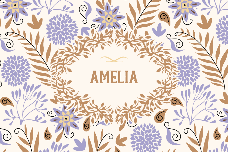 Personalised placemats with floral design - TenStickers
