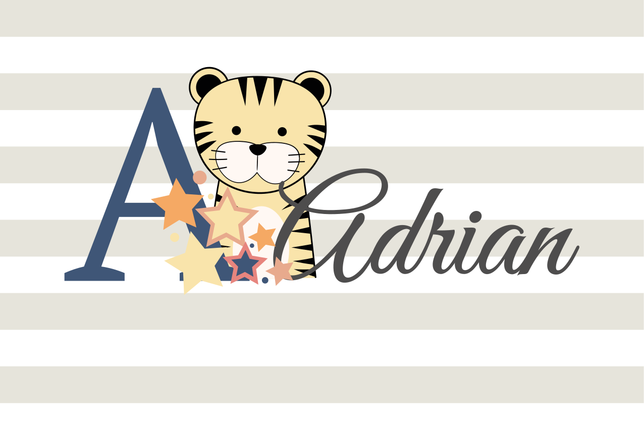 Children placemats cute tiger illustration - TenStickers