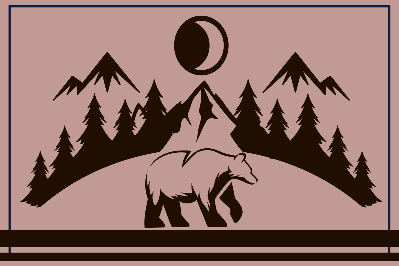 Bear with mountains in the back placemats - TenStickers