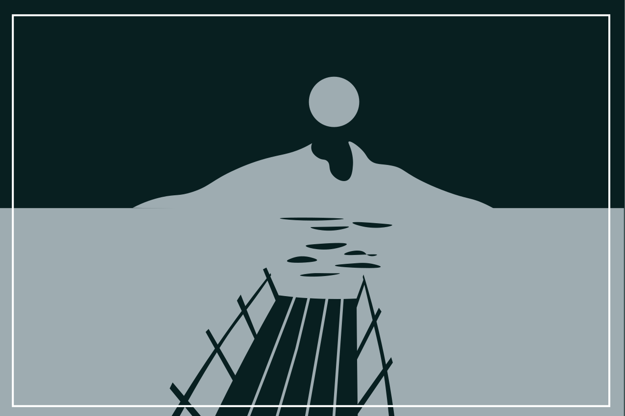 Modern placemats bridge over water - TenStickers