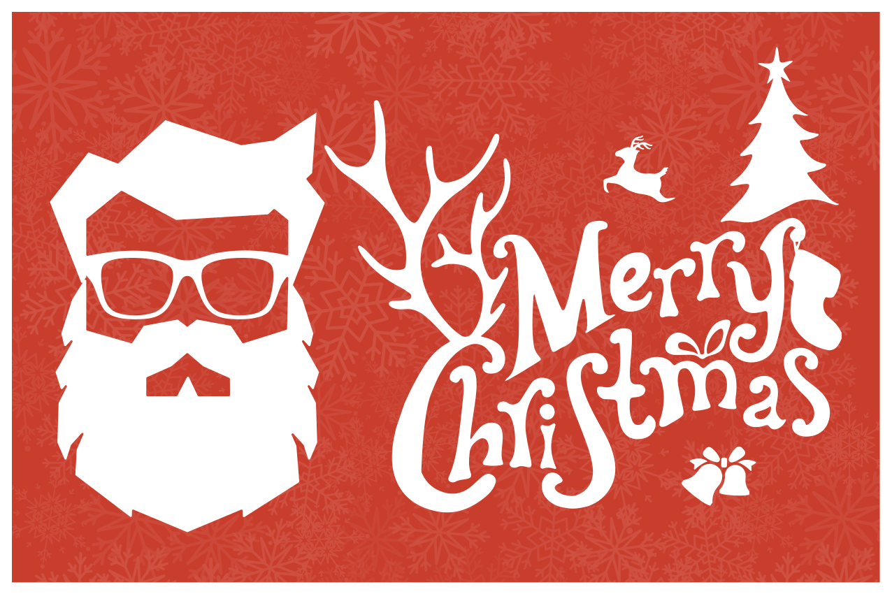 Merry hipster christmas placemats - TenStickers