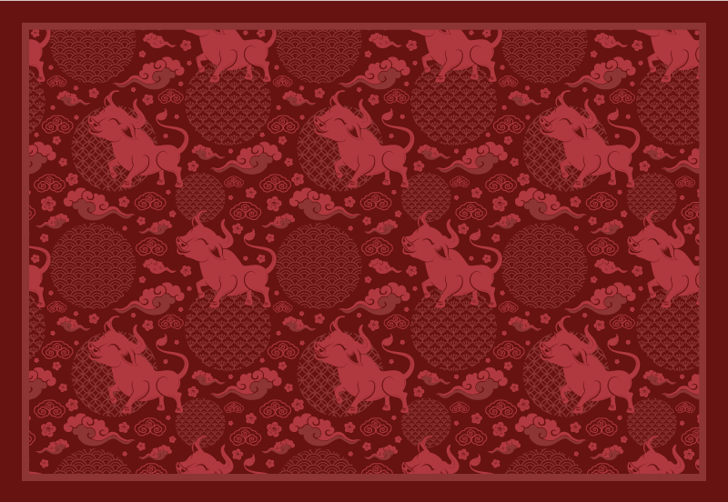 Original placemats charming bull design - TenStickers