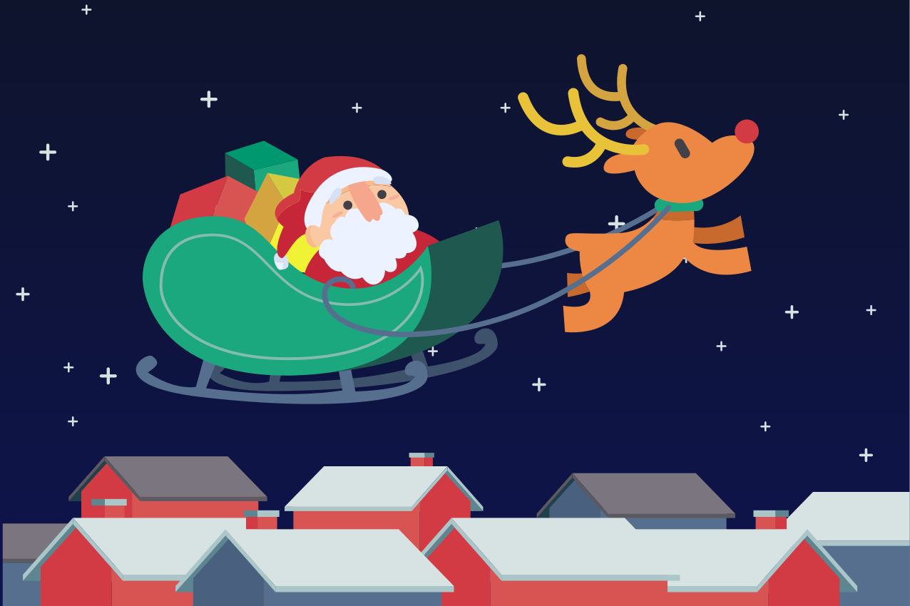 Christmas placemats santa's sleigh adventure - TenStickers