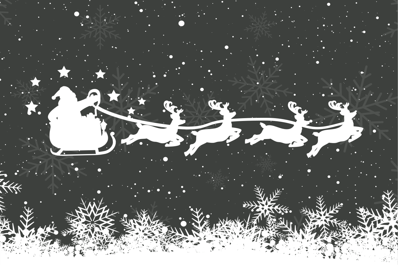 Black and White Santa Christmas placemats - TenStickers