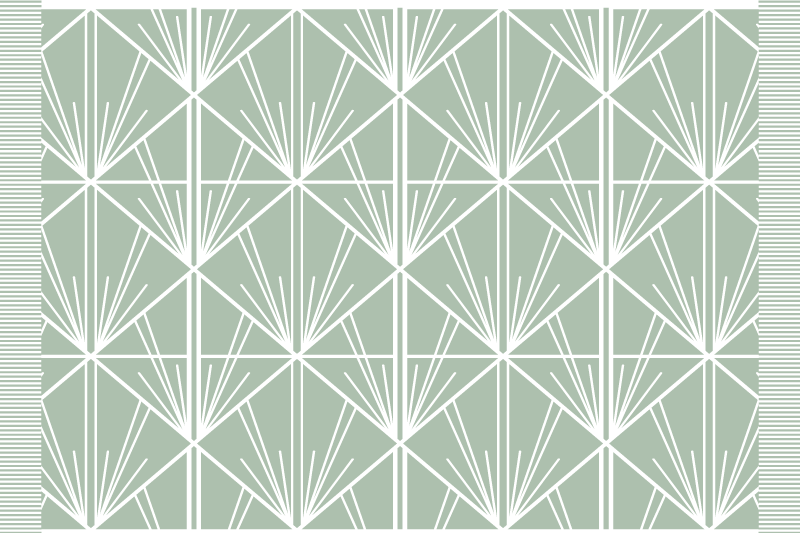 Modern art green white deco pattern placemats - TenStickers