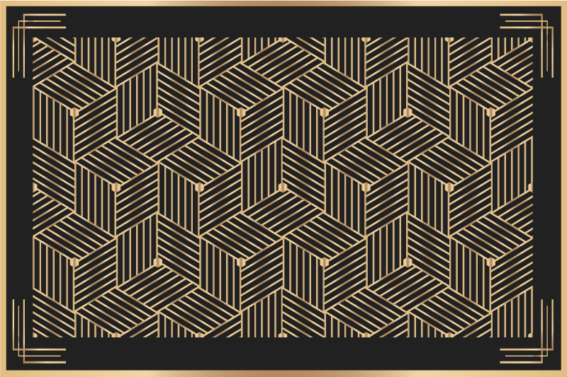 Placemat geometric golden pattern design - TenStickers