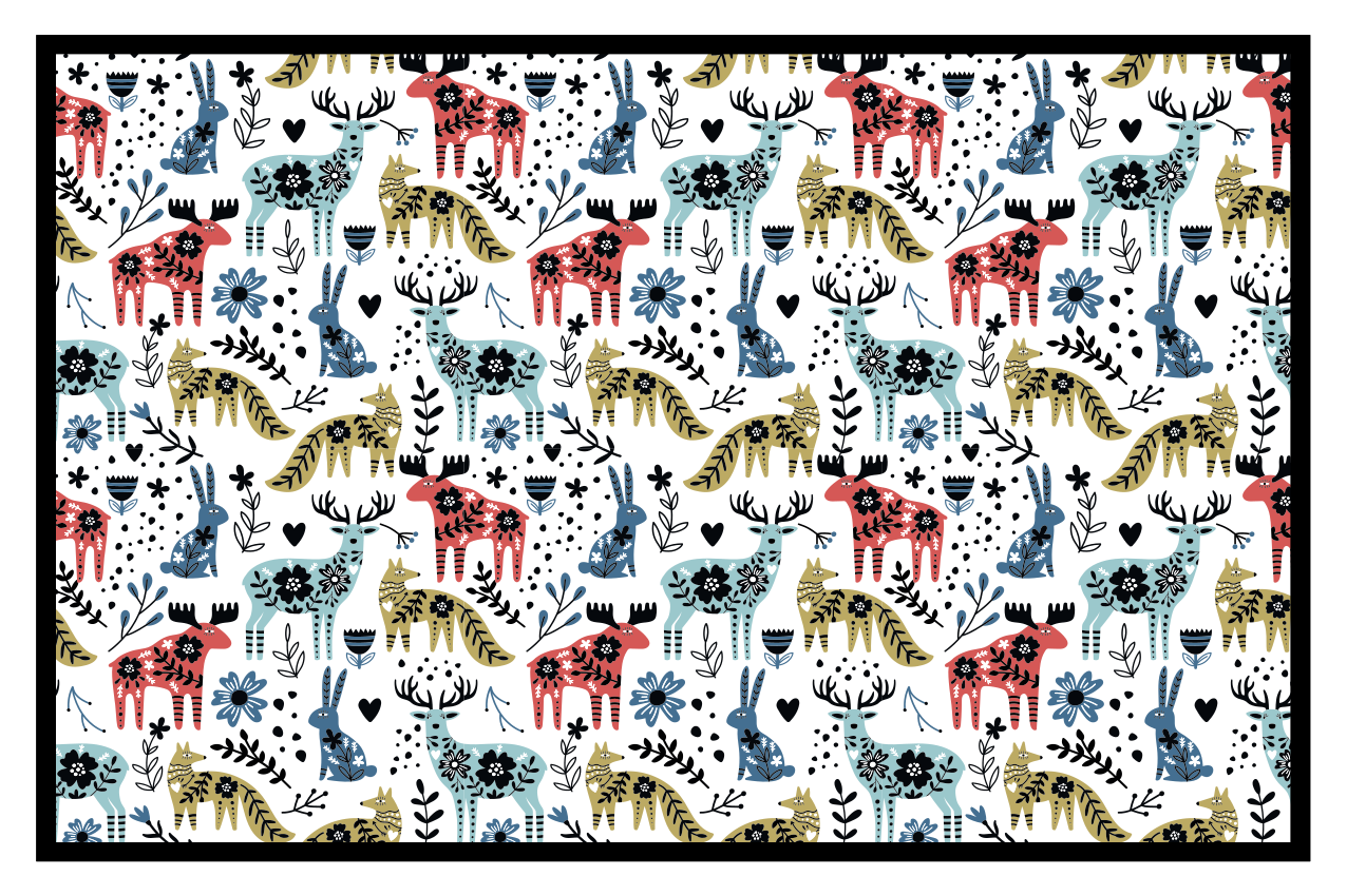 Children placemats whimsical animal design - TenStickers