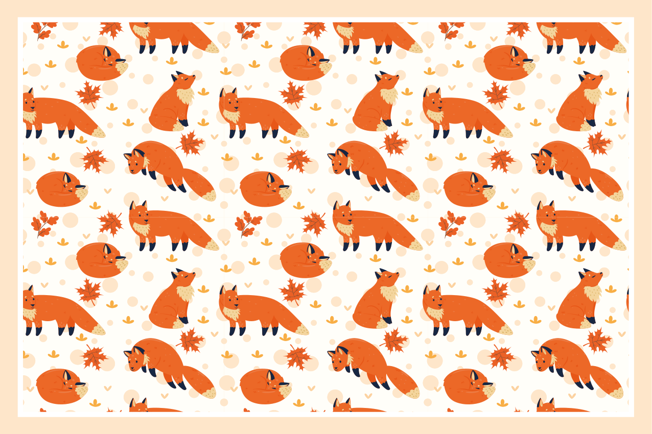 Children placemats with joyful fox designs - TenStickers
